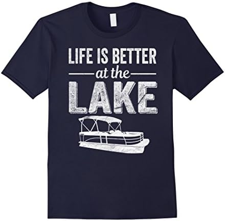 Mens Life Is Better At The Lake Shirt XL Navy