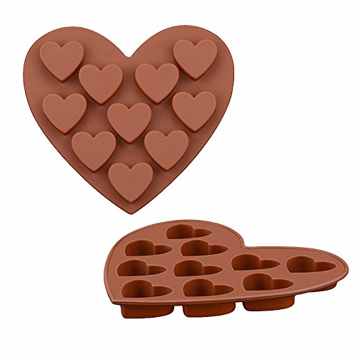 2-Pack Heart Silicone Molds - MoldFun Heart Craft Mold for Chocolate Soap Bath Bomb Lotion Bar Crayon Candy Gummy Cookie Muffin Cake Cupcake Baking Jello Ice Cube, Valentine's Day Party Gift