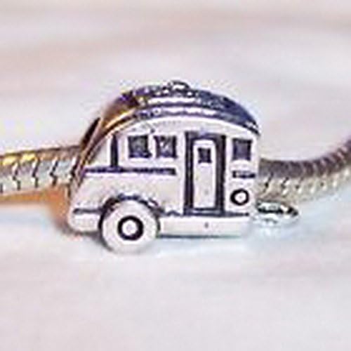 Beads Hut - Camper RV Mobile Home Camping Trip Bead for Silver European Charm Bracelets