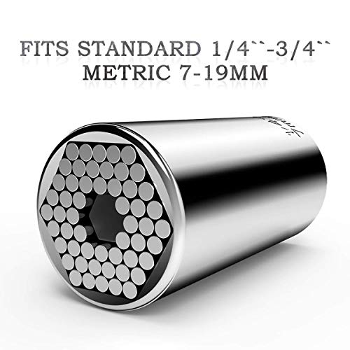 Right Angle Drill + Universal Socket Wrench Set - Multi-Function Ratchet Wrench Bushing Set, 7mm to 19mm Magic Spanner Grip, Self-Adjusts Power Drill Adapter Professional Repair Tools - Thumbnail 5