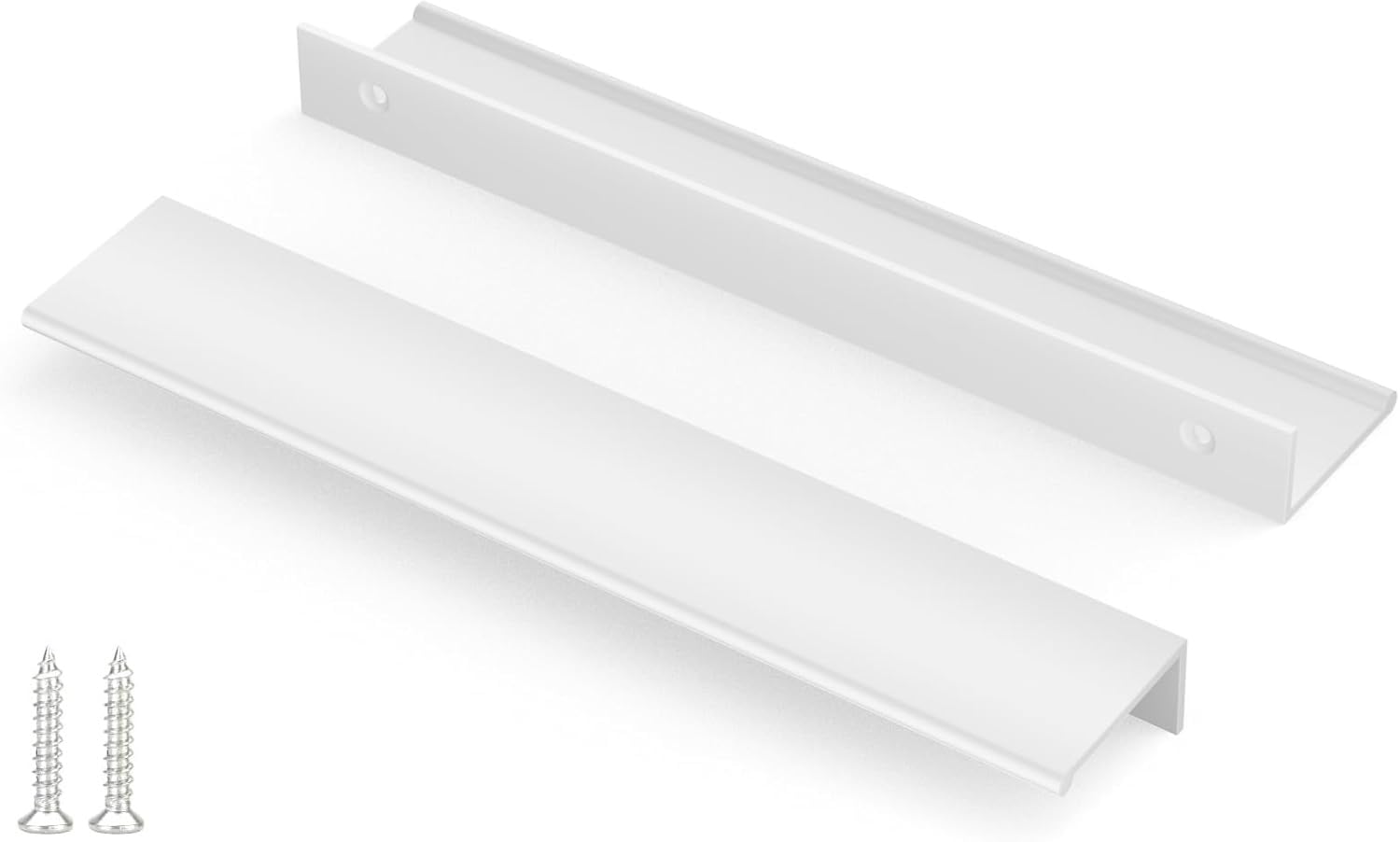 Photo 1 of Peaha 10 Pack Kitchen Cabinet Handles 7-1/2 inch White Pulls for Dresser Drawers Door Edge Finger Pull Hardware