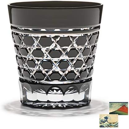 Amazon 不可能と言われた黒 切子の最高峰 田島硝子 清水秀高 作 限定 六角籠目紋 黒切子 オールドグラス 切子 江戸硝子 富士山 ウイスキー 日本酒 酒器 外国 お土産 お祝い ギフト プレゼント 人気 Made In Japan 富士山グラス お土産グランプリ 桐箱入り 富嶽三十六景