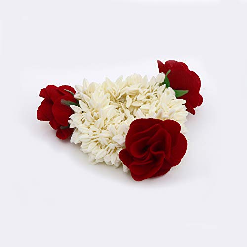 Paradise Hair Bun Gajra Flower Artificial Juda Accessories for Women Red White 60 grams pack of 2 pc 2 Paradise Hair Bun Gajra Flower Artificial Juda Accessories for Women Red White 60 grams pack of 2 pc - Image 2