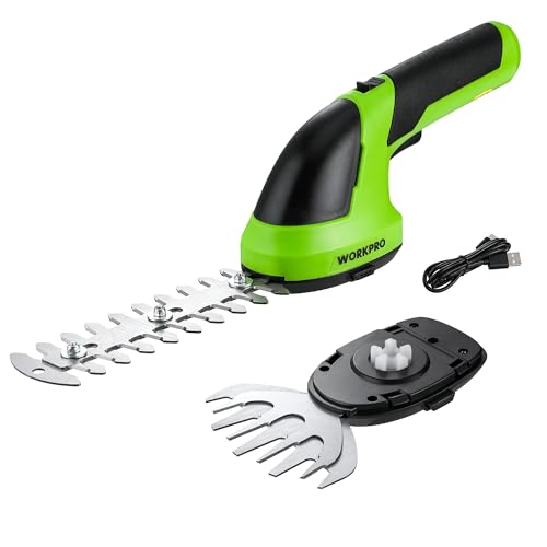 Tijeras Cortacésped y Arreglasetos 2 en 1, 7,2 V Cortasetos a Batería 2 Ah, Tijeras Arreglaseto con 2 Tipos de Cuchillas Ancho de Corte 100 mm, 150 mm, Herramienta para Jardín (Verde)