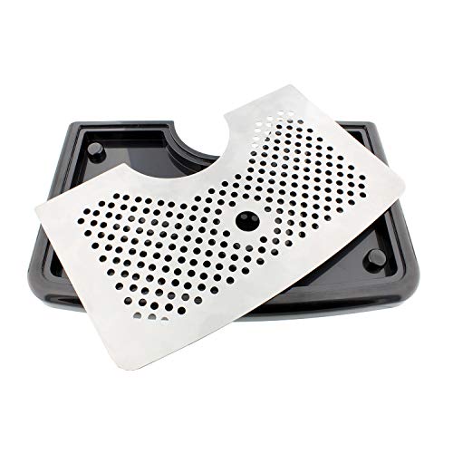 Bar Drip Tray – Stainless Steel and Plastic Tray with Non Slip Rubber Grip, Large Drip Tray for Beverage Dispenser