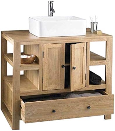 Meuble Salle De Bain 55 Cm Largeur Meuble Salle De Bains 2 Pieces Kiss L 60 X H 54 X P 50 Cm Bois Clair Kiss Leroy Merlin