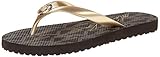 Michael Kors Womens Signature Flip Flops Gold Size 10