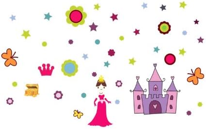 Uniquely Children Bedroom Home Decor Mural Vinyl Wall Sticker Dream Castle Elegant Princess Kids Nursery Room Wall Art Decal Paper