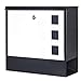 Locking Mailbox Wall Mounted Vertical– Jssmst mailboxes with Key Lock and Newspaper Compartment, Key Lock Drop Box Large Capacity, 14.3 x 3.8 x 11.8 Inch, White，SM-HPB911WN