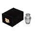 Mini Keepsake Urn • Miniature Funeral Cremation Urn fits Small Amount of Ashes • Lauriers Silver Model • 3 inches Tall