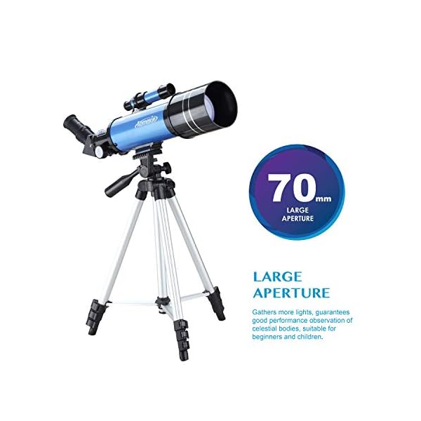 Aomekie Teleskop Astronomie 70/400 Fernrohr Teleskop für Kinder Einsteiger Amateur-Astronomen mit Aluminium Stativ… – Bild 6