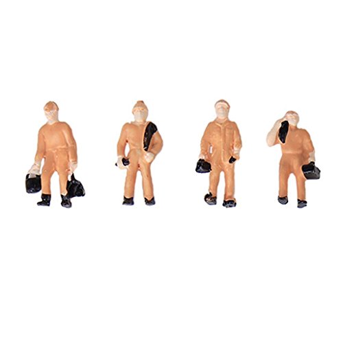 SODIAL(R) Sand Tischmodell 25 Stueck Bemalte Figuren 1:87 Figuren Eisenbahner Miniaturen mit Eimer und Leiter – Bild 4