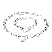 Womens Stainless Steel Silver Elegnat High Polished Heart Charm Cable Link Chain Necklace Bracelet Set