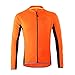 ARSUXEO Outdoor Sports Men's Slim Fit Cycling Jersey Long Sleeves Bike Bicycle MTB Shirts 6022 Orange Size Large