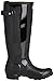 Hunter Footwear Women's Original Tall Back Adjustable Gloss Rain Boots, Black, 10