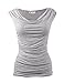 Cowl Neck Ruched Side Slim Fit Top S-3XL (18 Colors)