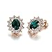 Yoursfs Emerald Clip on Earrings For Women Faux Gemstones Earrings 18k Gold Plated Bride Jewlery