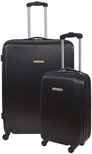 Renwick 2 Piece Luggage Set Hardside Spinner 29 Inch & 20 Inch Carry On Suitcase Black