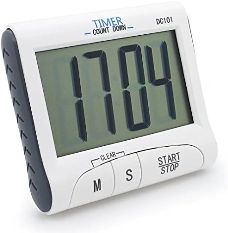 Tongji Digital Kitchen Timer with Large Display Screen, Loud Sounding Alarm, Strong Magnetic Backing and Retractable Stand