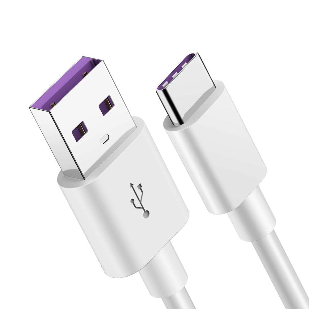 GlobaLink USB C Cable 5A, 40W [1Pack 2M] USB Type C Super Charger Cable USB C to A Charging Cord for Huawei P30, P30 Pro, P20 Lite, P20, P10, Mate 20, 20 pro, 30, 30 pro Mate 10, Honor Play - White — image 1