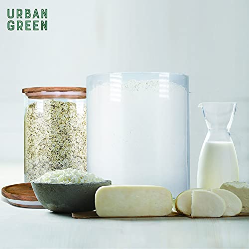 Urban Green Glass Jars with Airtight Lids, Airtight Glass Canisters set, Large Glass Storage
