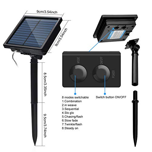 image for IMAGE 8 Modes Solar Rope String Lights, 13m 42.6Foot 100LED,2400mah Hi