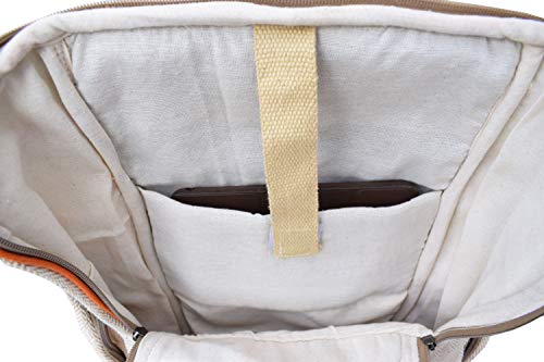 Gheri Hanf Rucksack Baumwolle Gefüttert Einstellbar Gurt Rucksack Beutel A – Bild 7