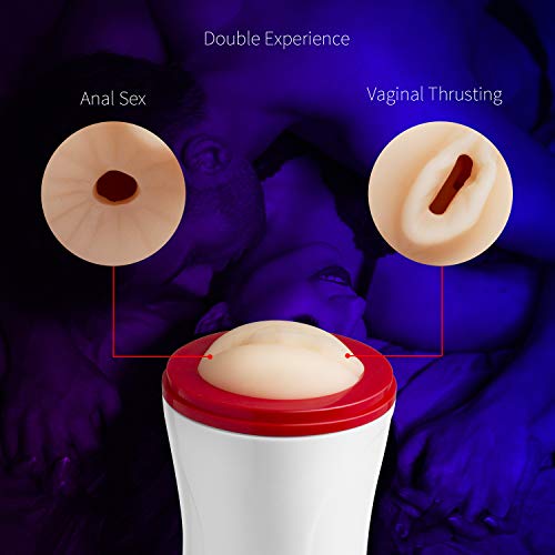 image for BAWAN Male Masturbator Cup, 2 in 1 Hand Free Silicone Vagina Pussy Ana