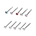Lisli® 60x Rhinestone Stainless Steel Crystal Nose Ring Bone Stud Body Piercing Jewelry (Mixed Color)