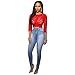 Sexy Women Elastic Butt Lift High waisted Casual Denim Ripped Holes Skinny Jeans (M, Light Blue)