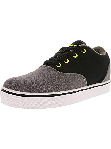 Heelys Launch Canvas Sneaker, Charcoal/Black/Lime, 2 M US Little Kid