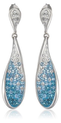 Sterling silver faded blue tear drop with swarovski ele…