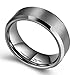King Will BASIC Unisex 8mm Tungsten Carbide Matte Polished Finish Wedding Engagement Band Ring 15