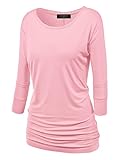Made by Johnny MBJ WT822 Womens 3/4 Sleeve With Drape Top XXL Pink