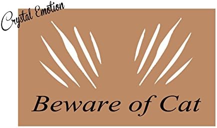 Crystal Emotion Beware of Cat doormat