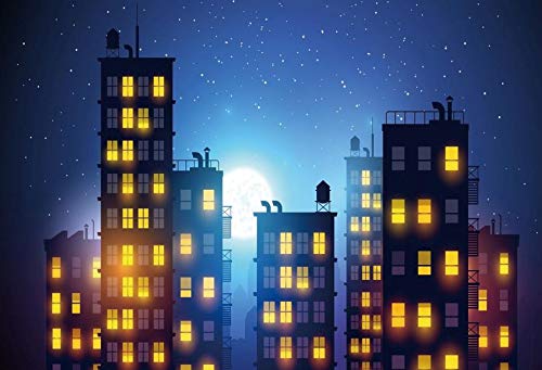 Buy Yeele 10x8ft Little Super Hero Backdrop Cartoon City Night