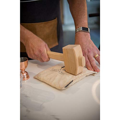 Viski Professional Lewis Bag and Mallet Bartender Kit & Bar Tools