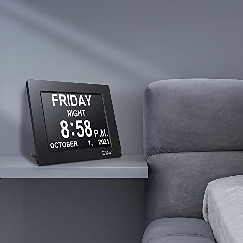 SVINZ Dementia Clock, 8inch Ultra Large Display for Seniors, Digital