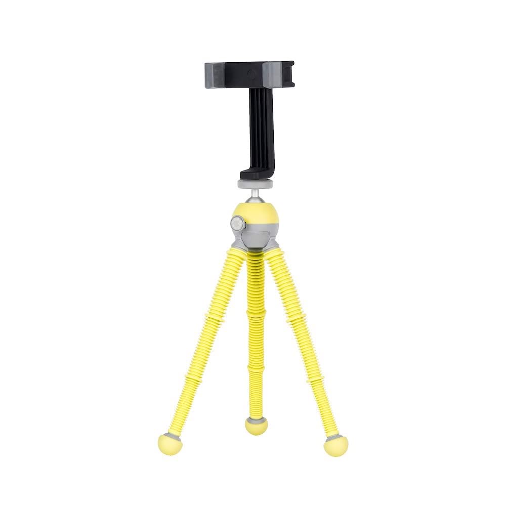 JOBY PodZilla Medium Kit, Flexible Tripod with GripTight 360 Phone Mount, Phone Tripod from the Creators of GorillaPod, Compatible with iPhone, Smartphones and Action Cameras, up to 1Kg, Yellow