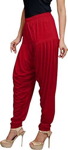trigger women's viscose cotton patiala pant(dark red)