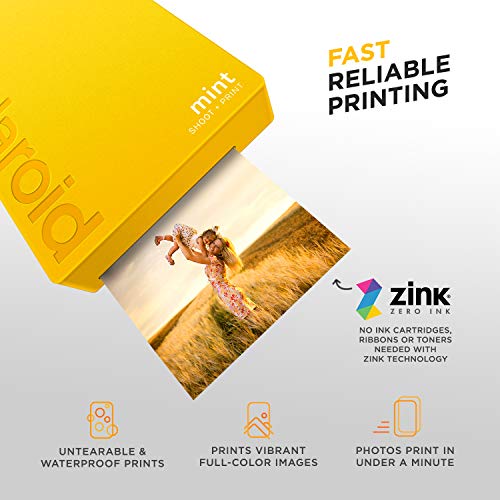 Polaroid Mint Sofortdruck-Digitalkamera (Gelb), Druck auf Zink 2x3 Fotopapier mit festhaftender Rückseite – Bild 7