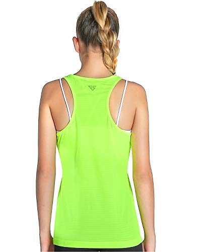 Fastorm Women's 3 Pack Running Tank Tops for Women Active Racerback Dry Fit Tank Top CBlue-NGreen-NPink S