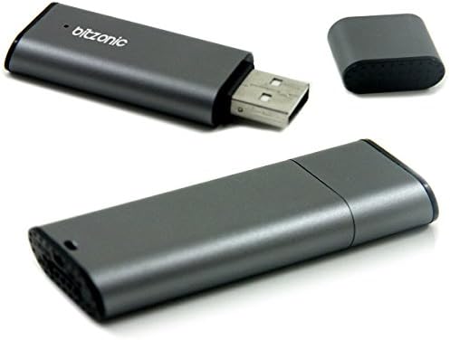 Bitzonic Digital Voice Recorder USB Flash Drive 8GB Grey - 2 in 1 Spy Voice Recorder and Thumb Drive - Secret Recorder for Meetings, Dictations, Seminars