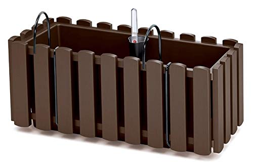 Blumenkasten Blumentopf Balkonkasten Latten-Optik mit Halterungen Wasserspeicher Pflanzkasten Pflanzgefäß inkl… – Bild 8