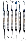 Dental Composite NON STICK filling Instruments Kit (6 PCS BLUE) glass ionomer by Wise Linkers