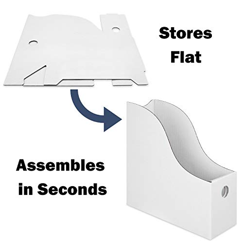 Magazine File Holder (Set of 24, White), Sturdy Cardboard Magazine Holder, Folder Holder, Magazine Organizer, Folder Organizer, Magazine Box, File Storage, or Book Bins for Classroom Library Organizer - Thumbnail 6