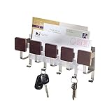 InterDesign Formbu Wall Mount Key & Mail Rack, Espresso/Brushed Stainless Steel