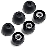 Final Audio Black Silicone Eartips Fits 1More, AKG, Audio-Technica, Beats by Dre, Campfire Audio, Empire Ears, Sony (3-Pairs, Medium)