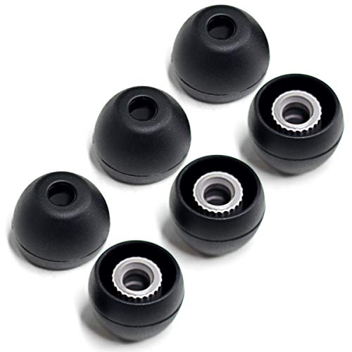 Final Audio Black Silicone Eartips Fits 1More, AKG, Audio-Technica, Beats by Dre, Campfire Audio, Empire Ears, Sony (3-Pairs, Medium)