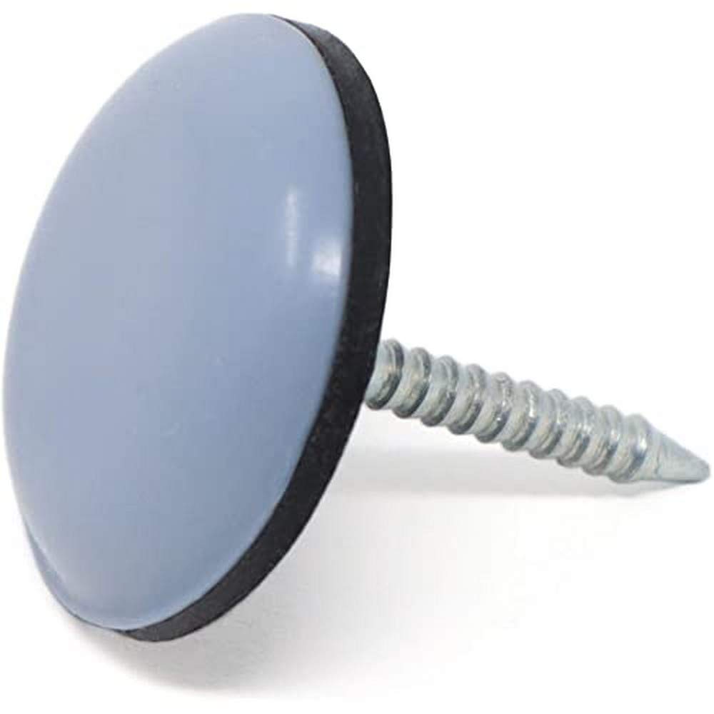Adsamm® / 16 x PTFE Glides with nail | Ø 0,79'' (Ø 20 mm) | grey-blue | round | Premium quality furniture sliders with nail by Adsamm®